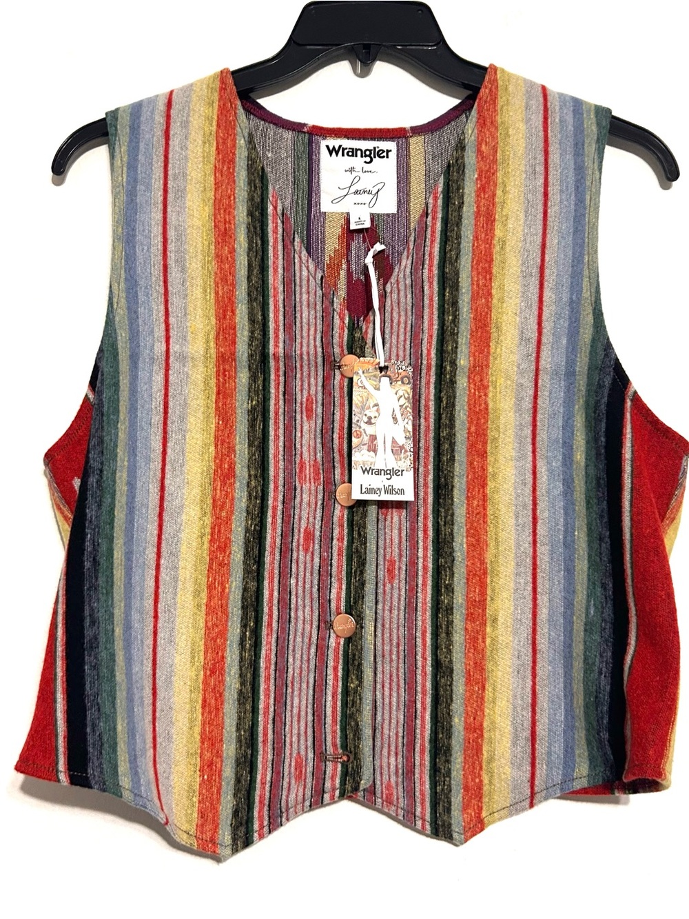 Wrangler x Lainey Wilson Wool Vest South Western Cowboy Festival Rodeo Country L